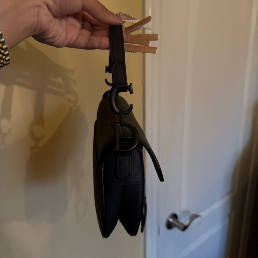 Christian Dior Black Ultramatte calfskin Leather Mini Saddle Bag - Picture 2 of 7